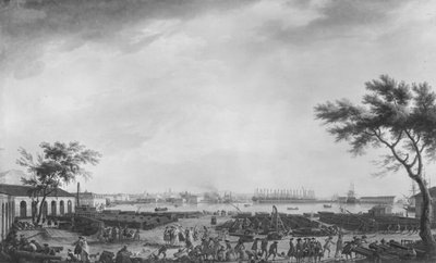 Nieuwe Haven en Arsenaal van Toulon, gezien vanaf het artilleriedepot, 1755 door Claude Joseph Vernet